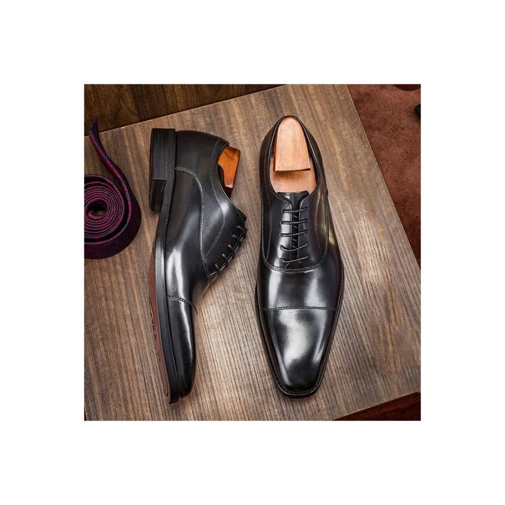 Chaussures Formelles Pour Hommes Habillées Opulentes À Motif Exotique Oxford - Noir