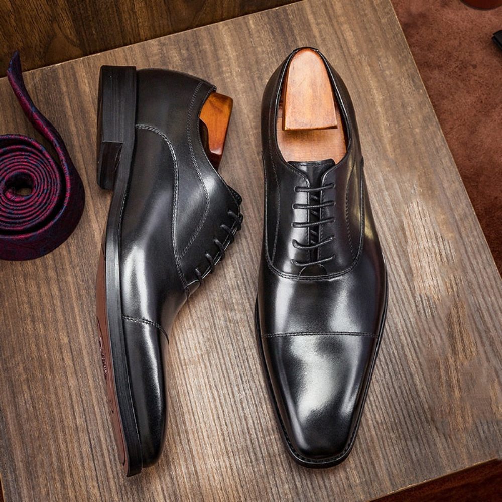 Chaussures Formelles Pour Hommes Habillées Opulentes À Motif Exotique Oxford - Noir