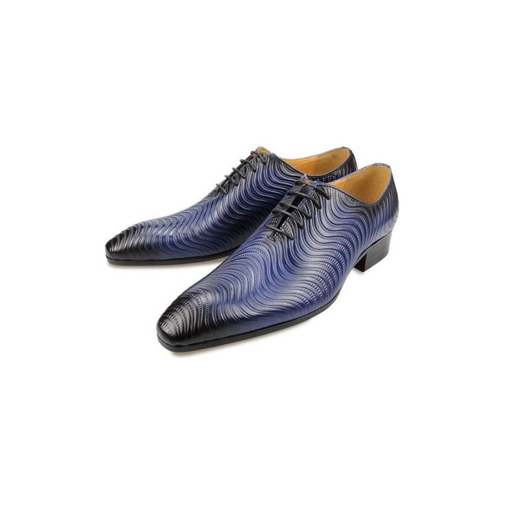 Chaussures Formelles Pour Hommes Habillées Oxford À Bout Pointu Imprimé Exotique Opulent