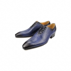 Chaussures Formelles Pour Hommes Habillées Oxford À Bout Pointu Imprimé Exotique Opulent