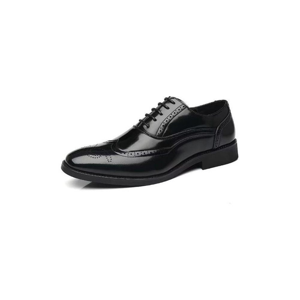 Chaussures Formelles Pour Hommes Habillées Oxford À Bout Pointu Opulentes - Noir