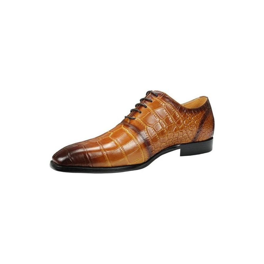 Chaussures Formelles Pour Hommes Habillées Oxford À Bout Pointu Relief