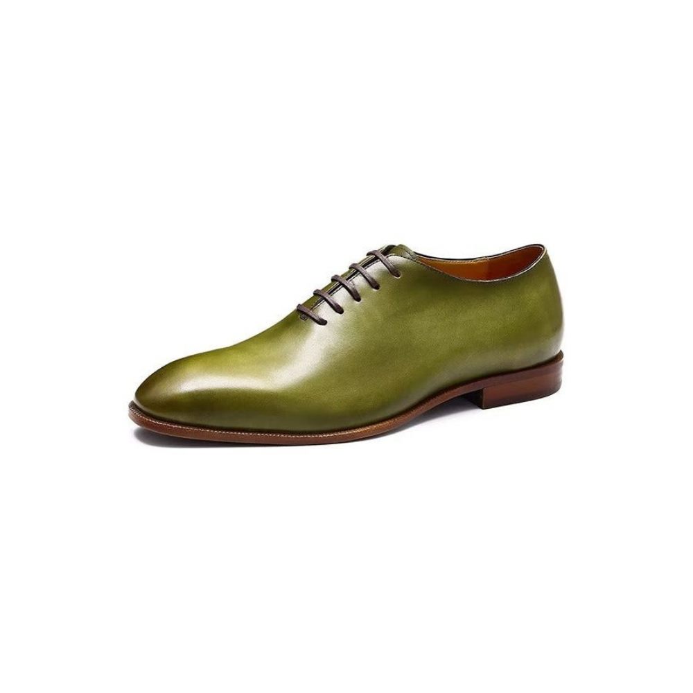 Chaussures Formelles Pour Hommes Habillées Oxford À Bout Rond Exotiques Opulentes - Vert