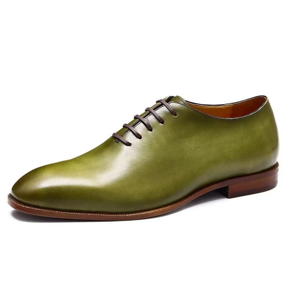 Chaussures Formelles Pour Hommes Habillées Oxford À Bout Rond Exotiques Opulentes - Vert