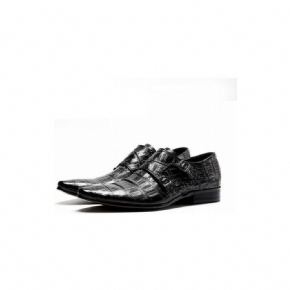 Chaussures Formelles Pour Hommes Habillées Oxford À Bracelet Cuir Crocodile Opulent