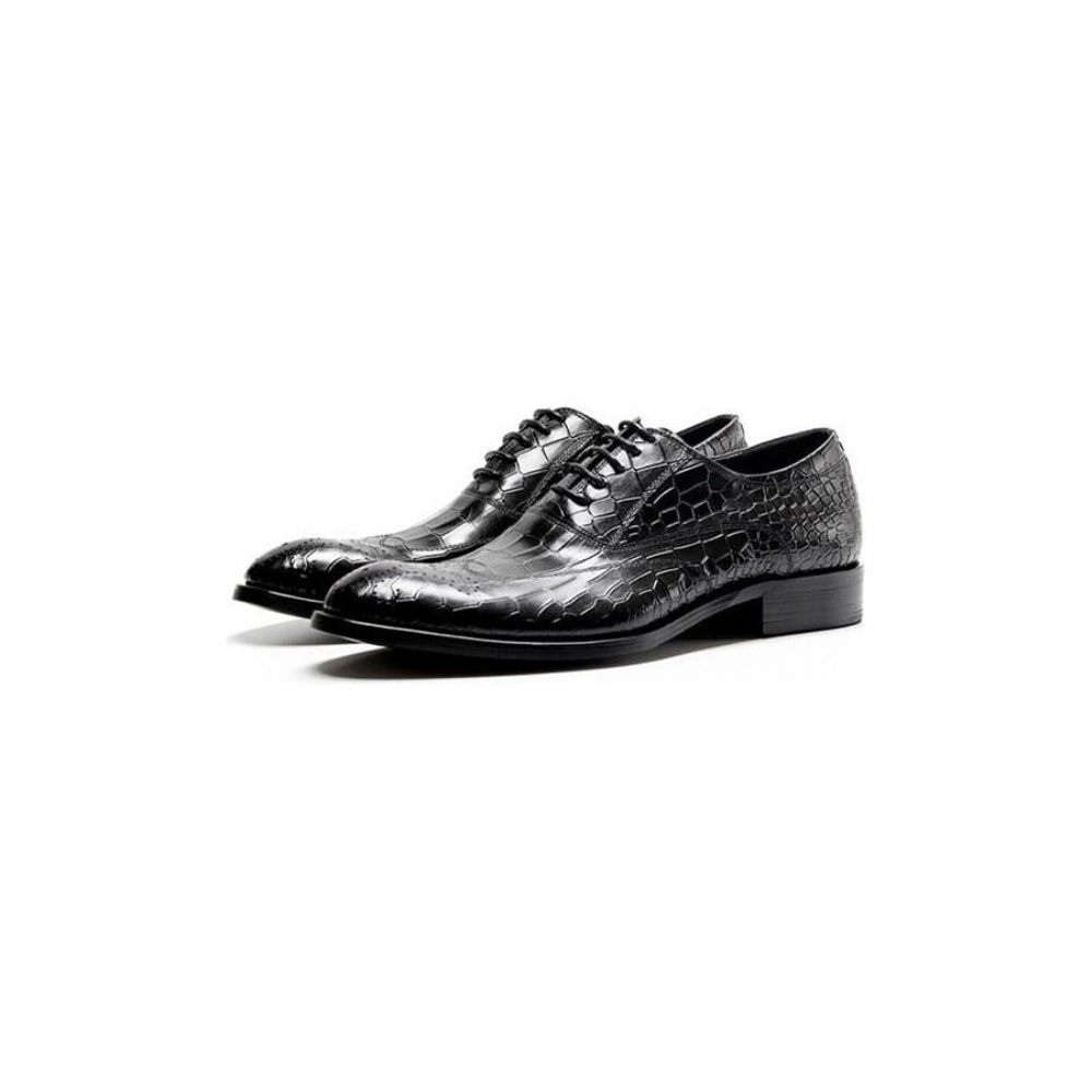 Chaussures Formelles Pour Hommes Habillées Oxford Classiques À Lacets - Noir