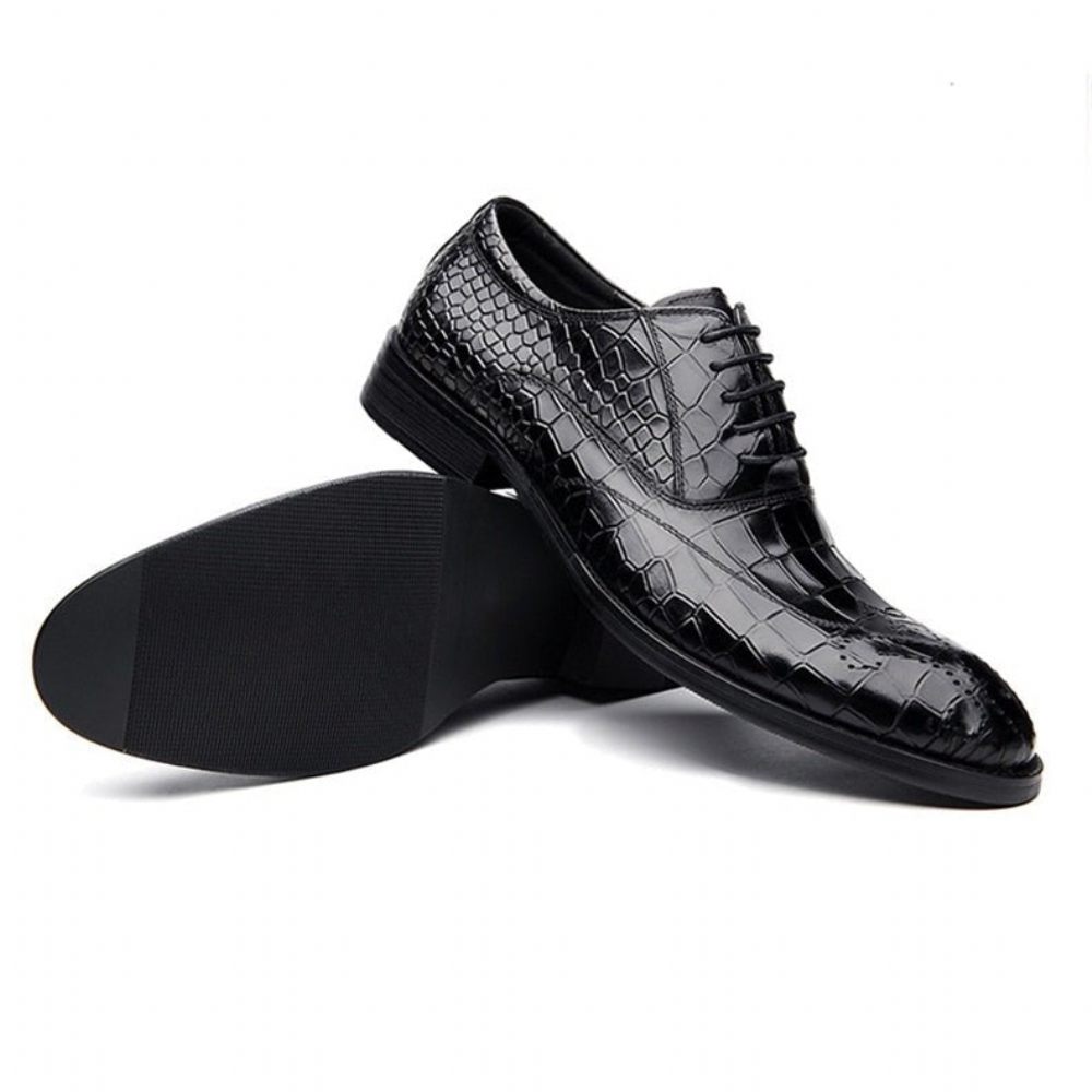 Chaussures Formelles Pour Hommes Habillées Oxford Classiques À Lacets - Noir