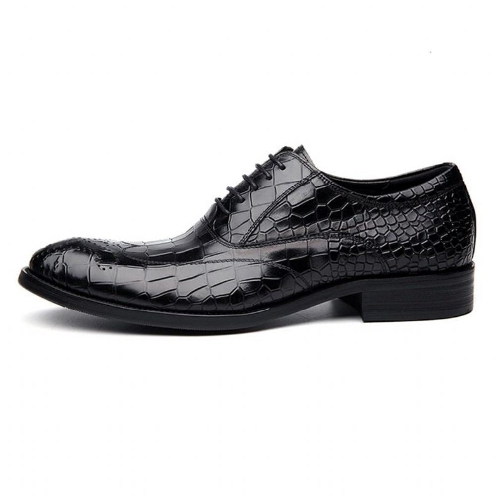 Chaussures Formelles Pour Hommes Habillées Oxford Classiques À Lacets - Noir