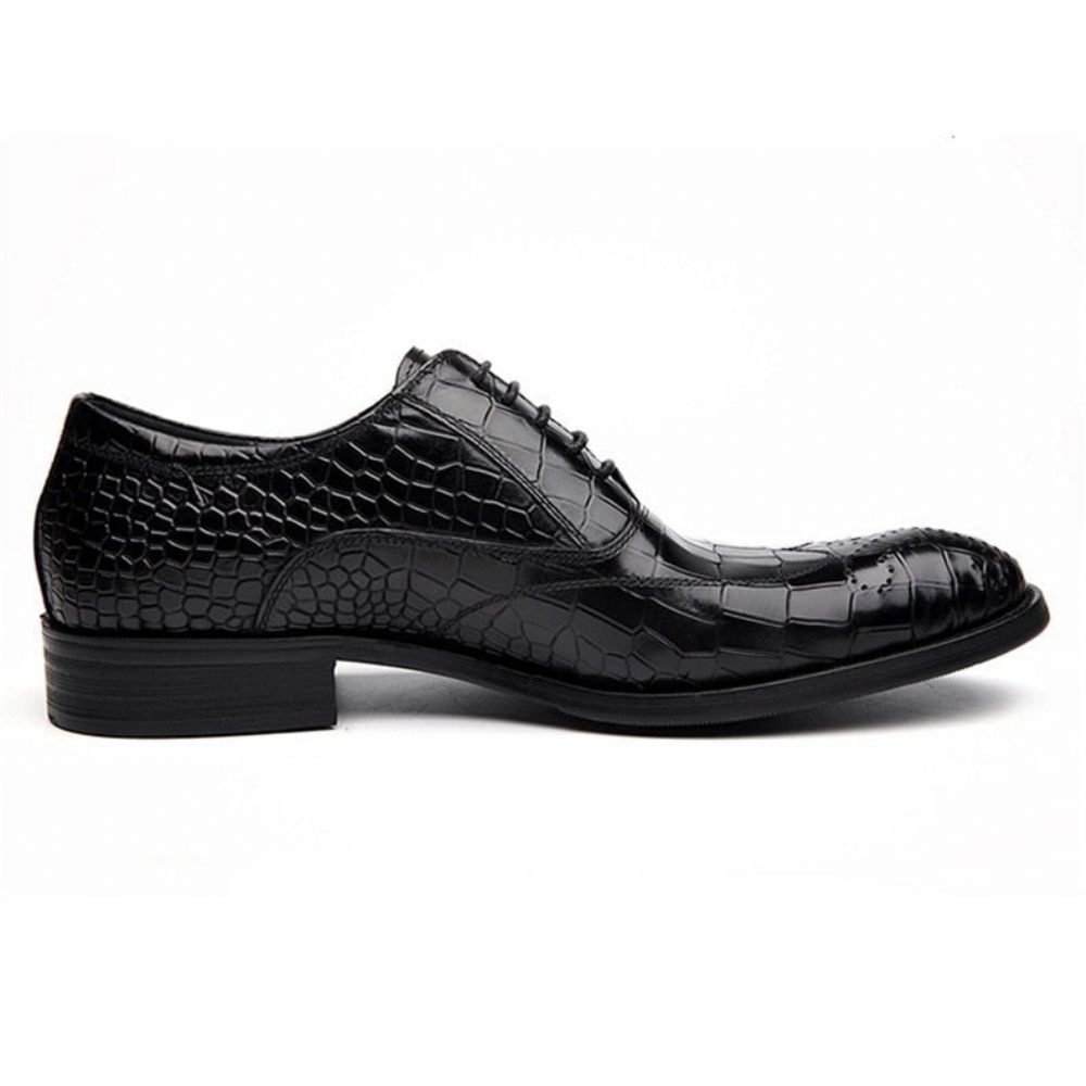 Chaussures Formelles Pour Hommes Habillées Oxford Classiques À Lacets - Noir