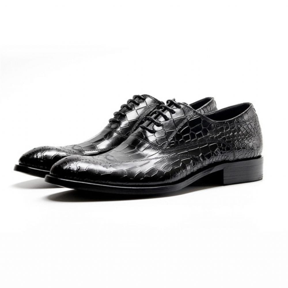 Chaussures Formelles Pour Hommes Habillées Oxford Classiques À Lacets - Noir