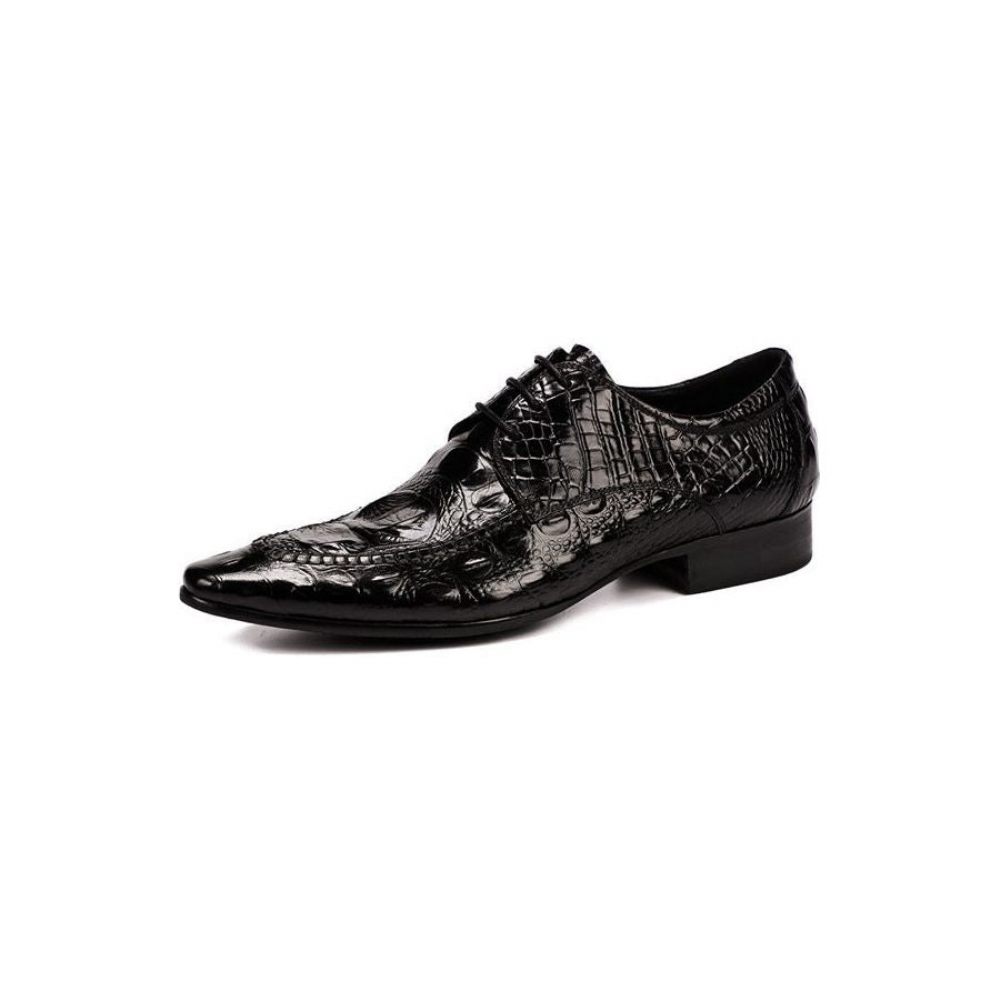 Chaussures Formelles Pour Hommes Habillées Oxford Cuir Crocodile Luxe