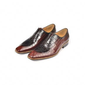 Chaussures Formelles Pour Hommes Habillées Oxford Cuir Gaufré Croco