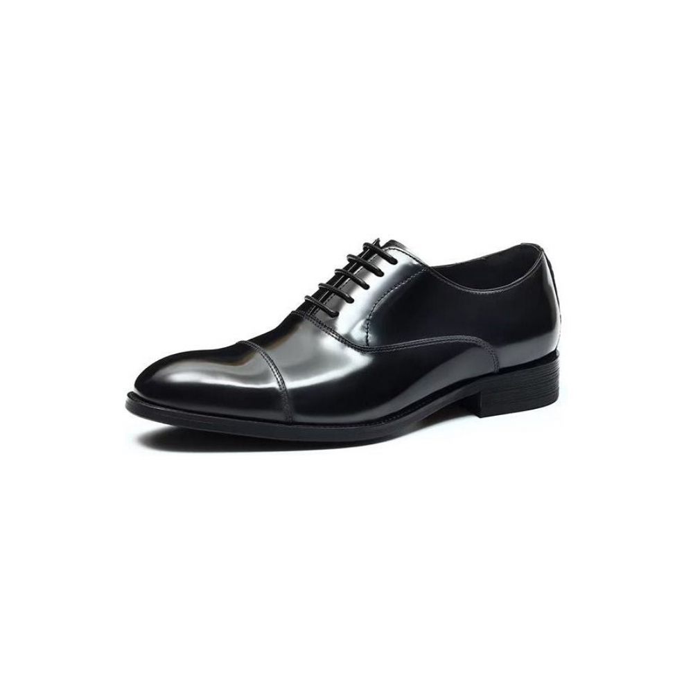 Chaussures Formelles Pour Hommes Habillées Oxford Cuir Luxe À Bout Rond