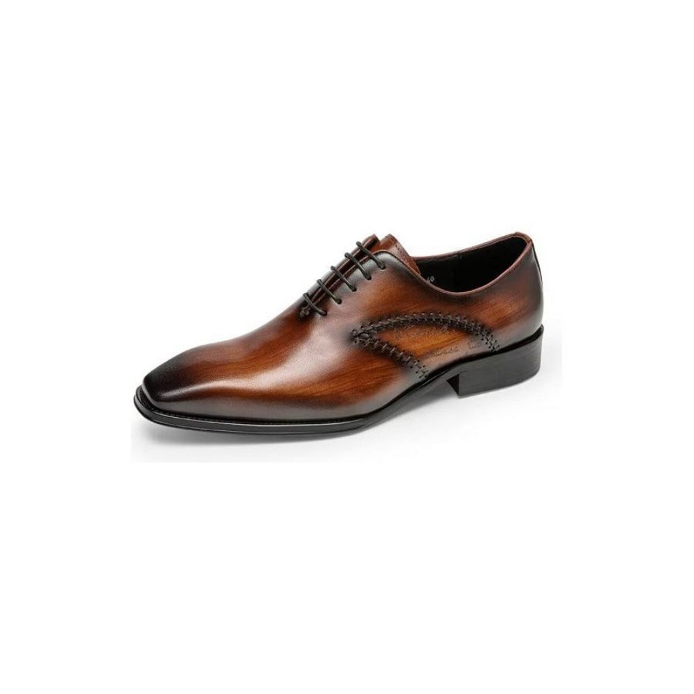 Chaussures Formelles Pour Hommes Habillées Oxford Cuir Opulent - Café