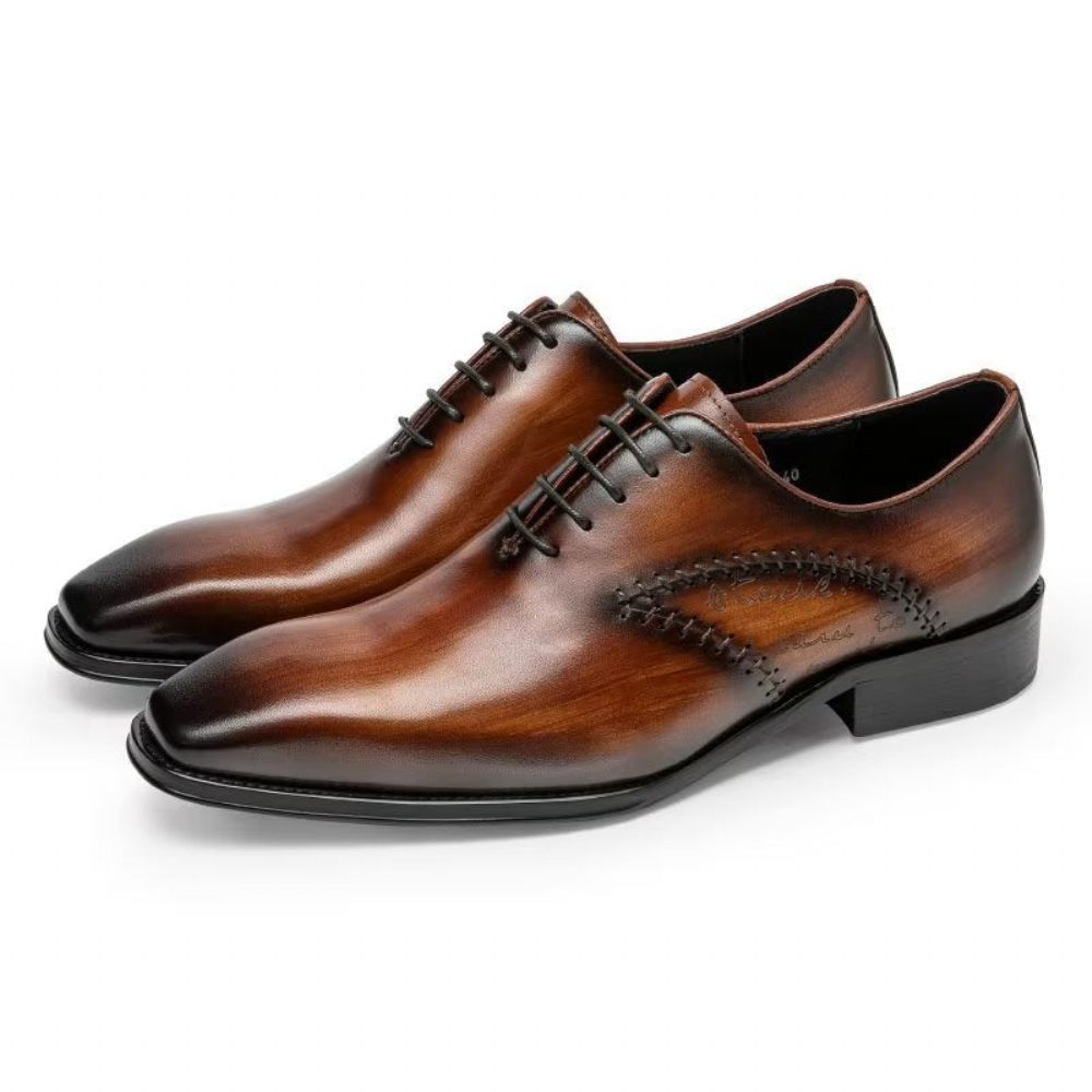 Chaussures Formelles Pour Hommes Habillées Oxford Cuir Opulent - Café