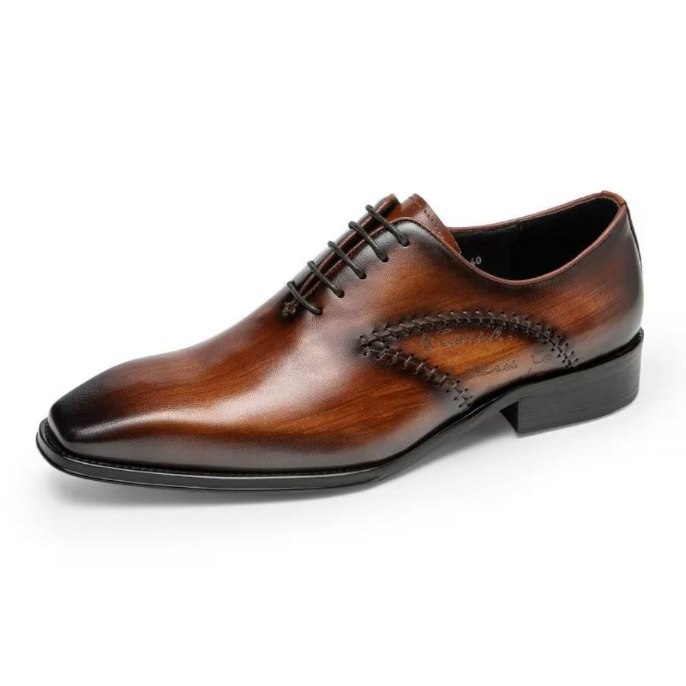 Chaussures Formelles Pour Hommes Habillées Oxford Cuir Opulent - Café