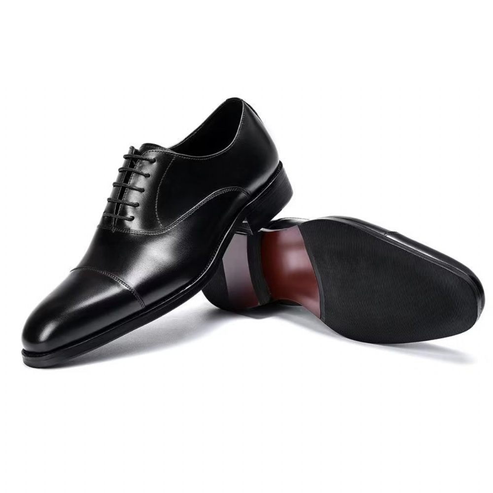 Chaussures Formelles Pour Hommes Habillées Oxford Cuir Vache Opulentes - Noir