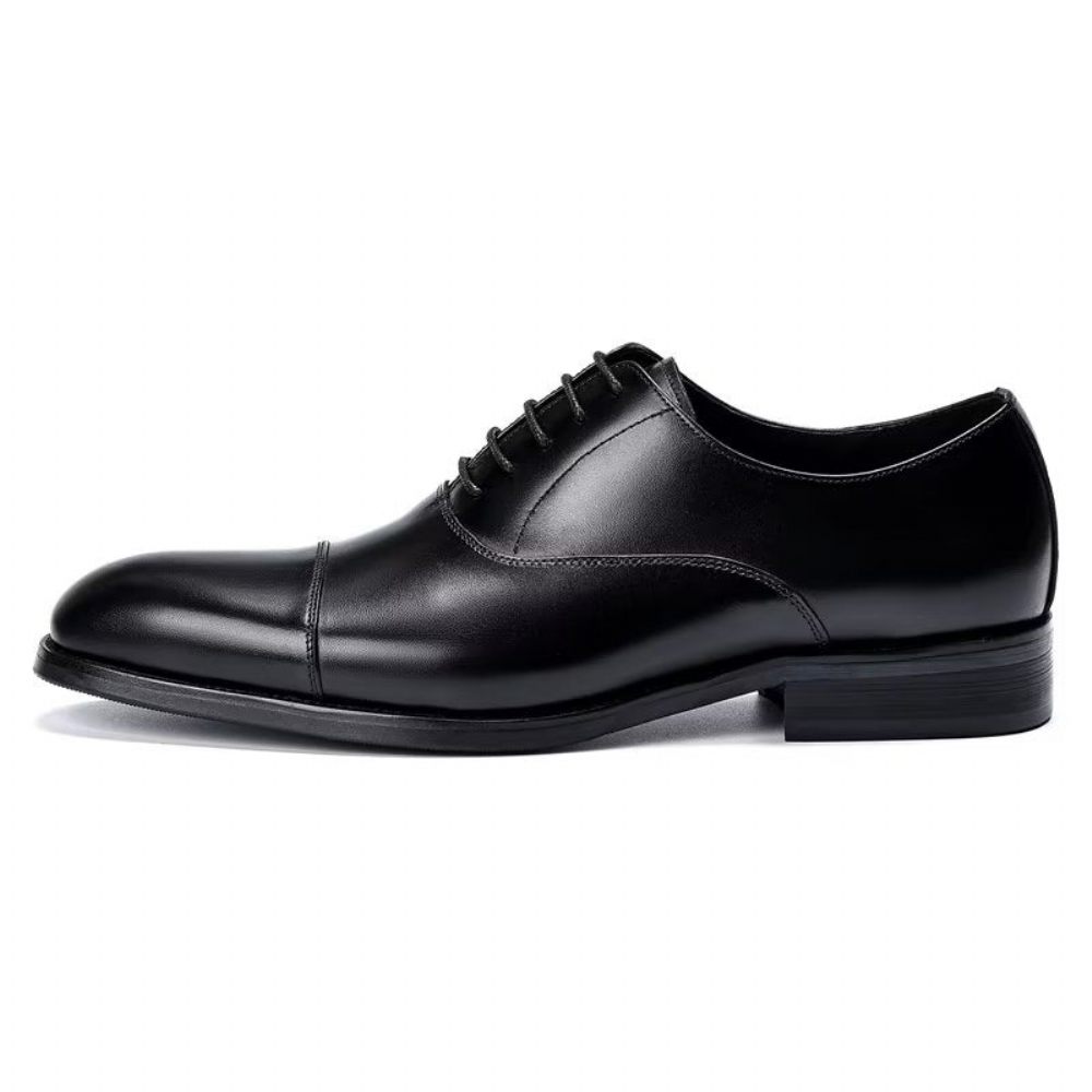 Chaussures Formelles Pour Hommes Habillées Oxford Cuir Vache Opulentes - Noir