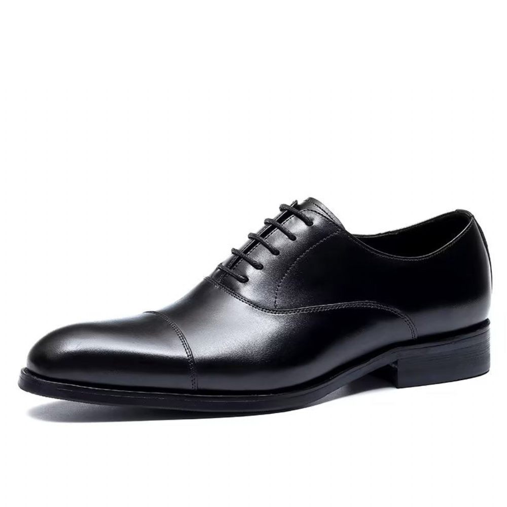 Chaussures Formelles Pour Hommes Habillées Oxford Cuir Vache Opulentes - Noir