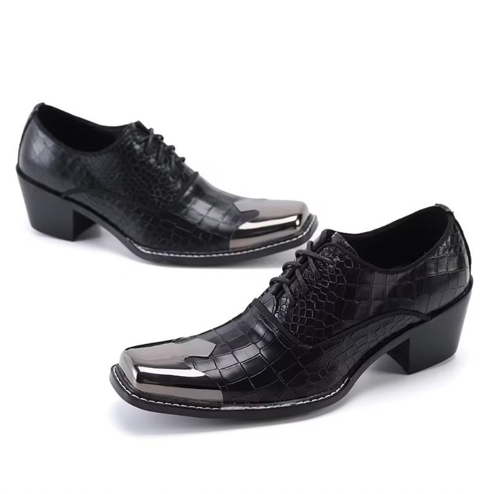 Chaussures Formelles Pour Hommes Habillées Oxford Cuir Véritable - Noir