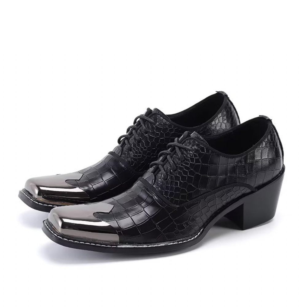 Chaussures Formelles Pour Hommes Habillées Oxford Cuir Véritable - Noir