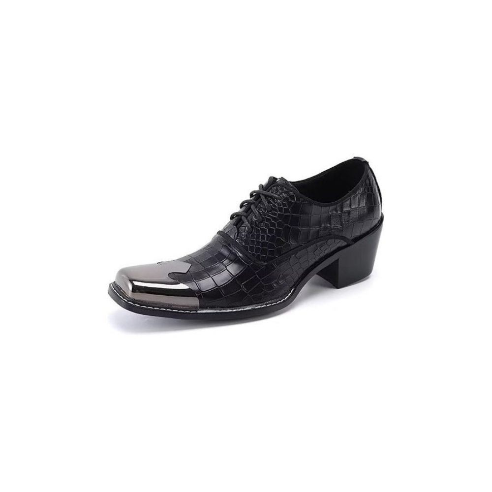 Chaussures Formelles Pour Hommes Habillées Oxford Cuir Véritable - Noir