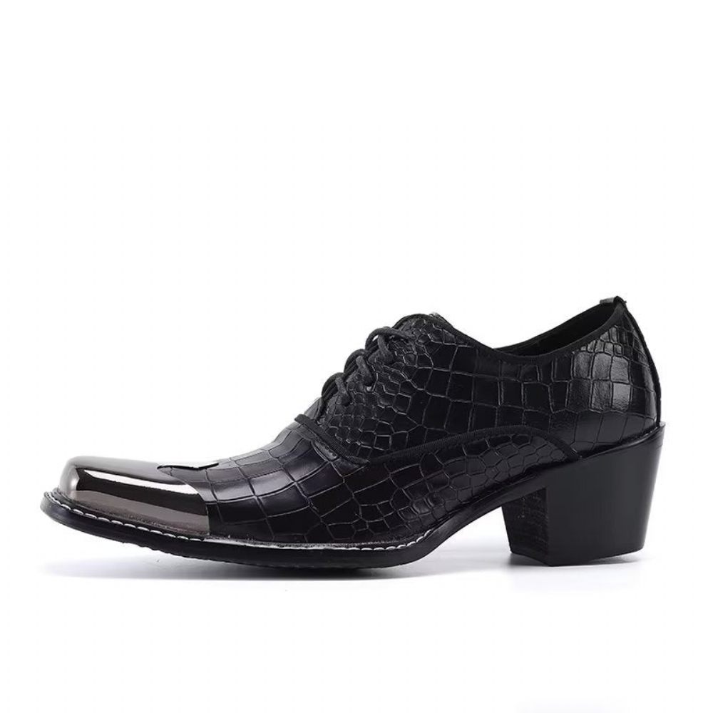 Chaussures Formelles Pour Hommes Habillées Oxford Cuir Véritable - Noir