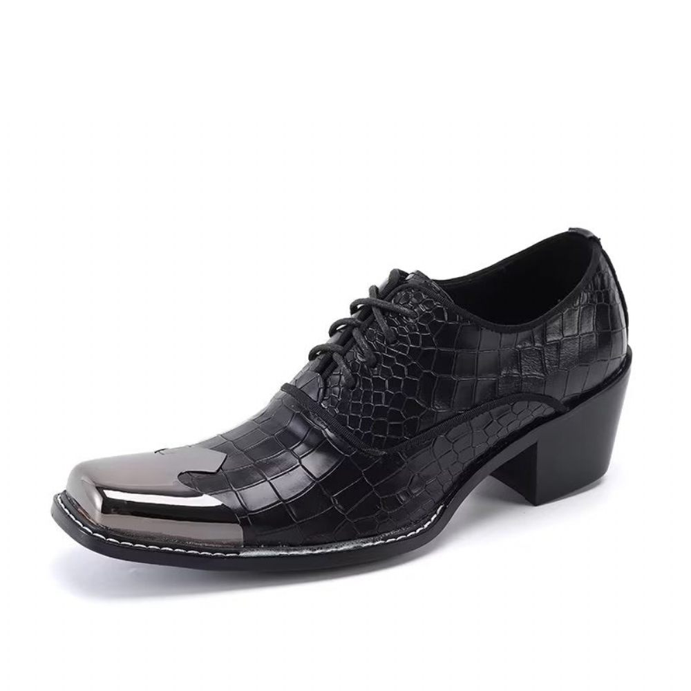 Chaussures Formelles Pour Hommes Habillées Oxford Cuir Véritable - Noir