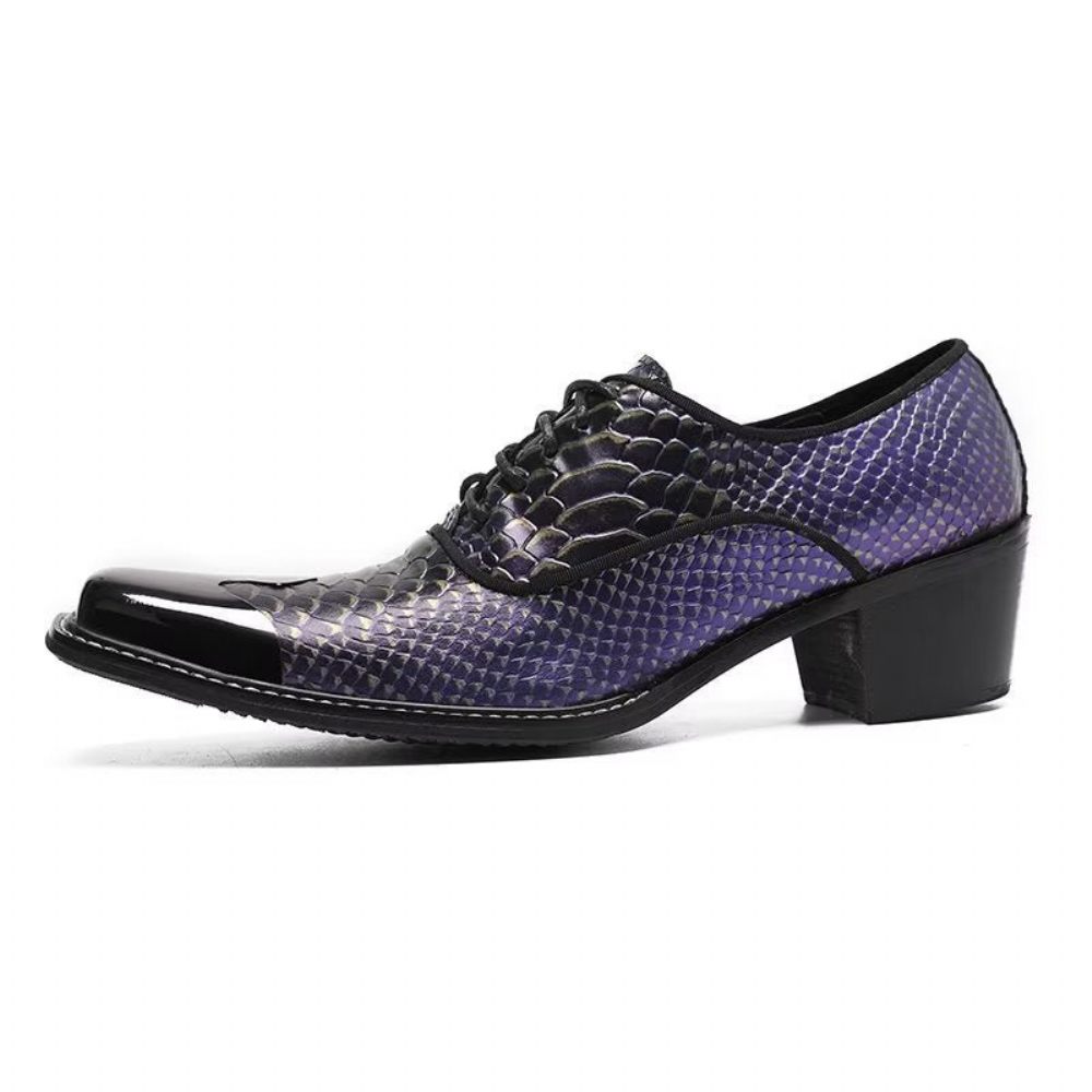 Chaussures Formelles Pour Hommes Habillées Oxford Cuir Véritable Croctex Luxe - Violet