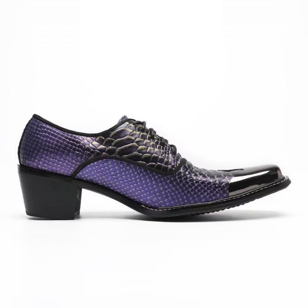 Chaussures Formelles Pour Hommes Habillées Oxford Cuir Véritable Croctex Luxe - Violet