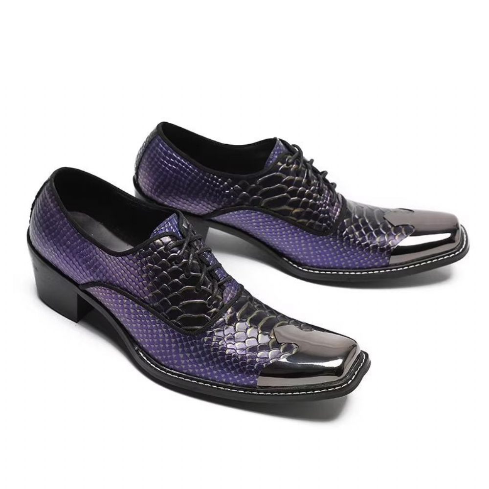 Chaussures Formelles Pour Hommes Habillées Oxford Cuir Véritable Croctex Luxe - Violet