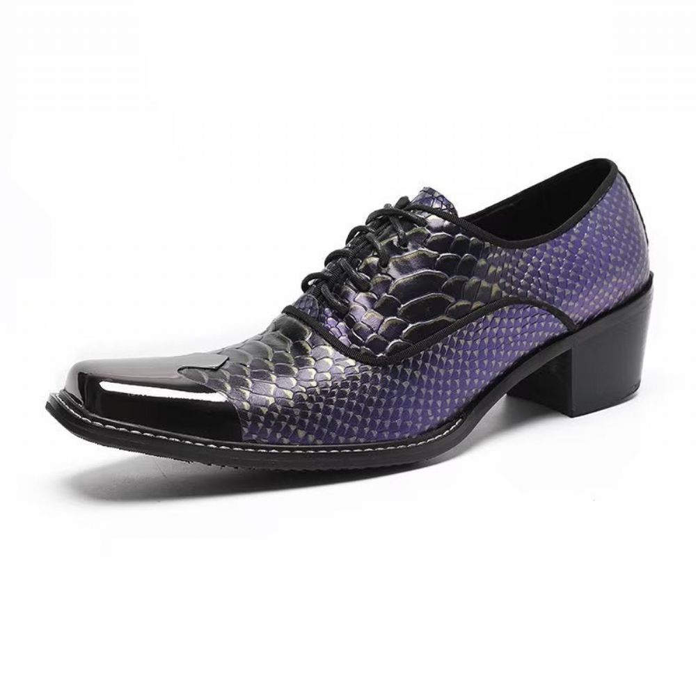 Chaussures Formelles Pour Hommes Habillées Oxford Cuir Véritable Croctex Luxe - Violet