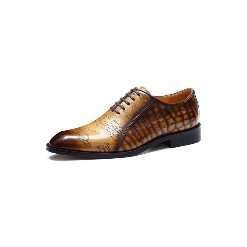 Chaussures Formelles Pour Hommes Habillées Oxford Cuir Véritable Gaufré