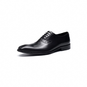 Chaussures Formelles Pour Hommes Habillées Oxford À Lacets Cuir Raffiné