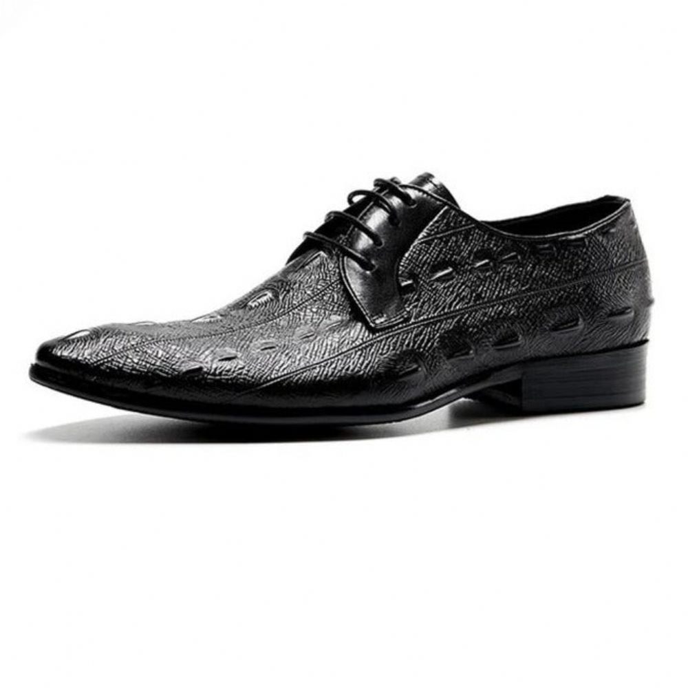 Chaussures Formelles Pour Hommes Habillées Oxford À Lacets Exotiques - Noir