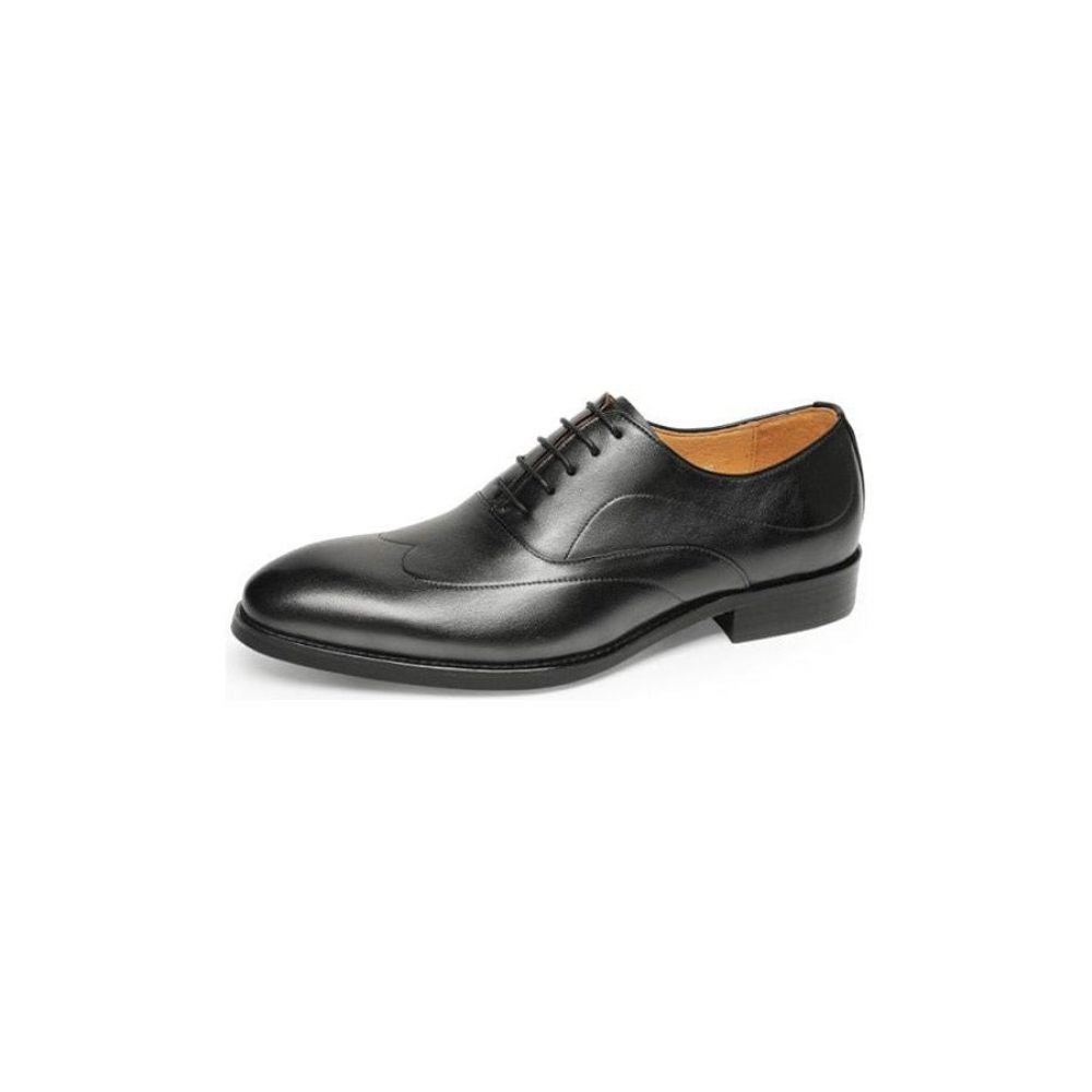 Chaussures Formelles Pour Hommes Habillées Oxford À Lacets Exotiques - Noir