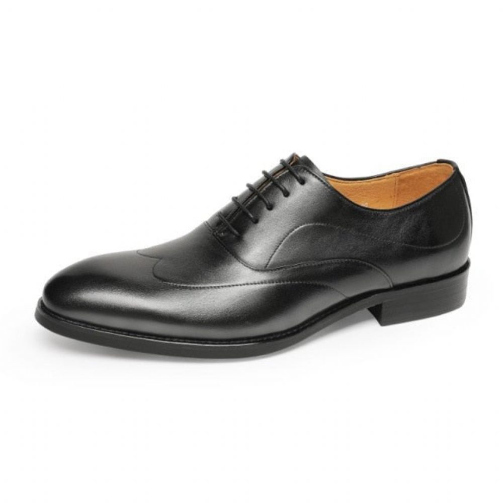 Chaussures Formelles Pour Hommes Habillées Oxford À Lacets Exotiques - Noir