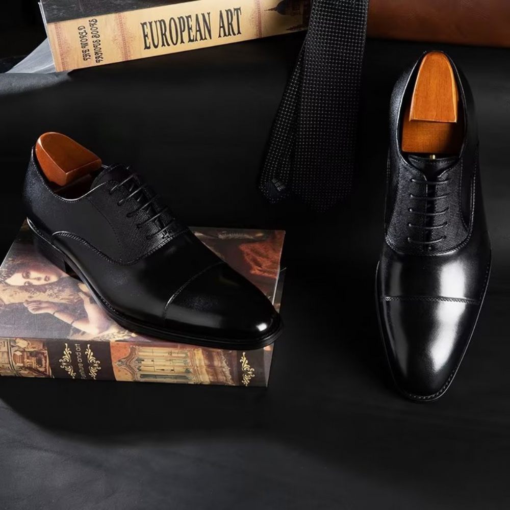 Chaussures Formelles Pour Hommes Habillées Oxford Lisses - Noir