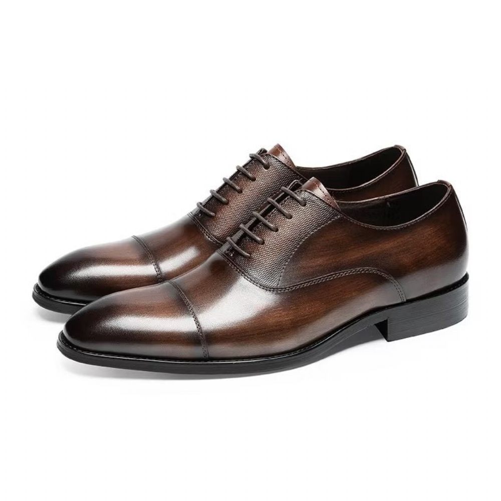 Chaussures Formelles Pour Hommes Habillées Oxford Lisses - Café