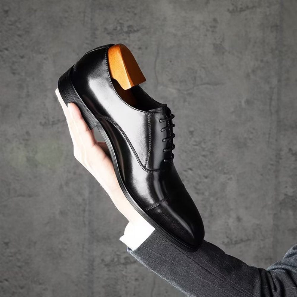 Chaussures Formelles Pour Hommes Habillées Oxford À Motif Lisse Luxe - Noir