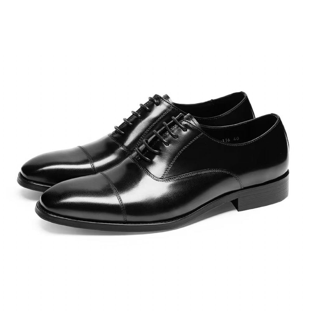 Chaussures Formelles Pour Hommes Habillées Oxford À Motif Lisse Luxe - Noir