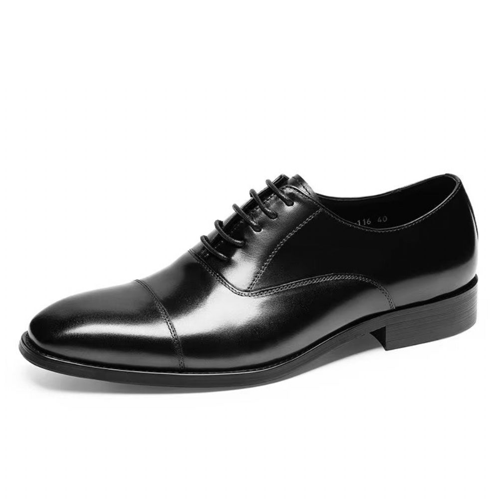 Chaussures Formelles Pour Hommes Habillées Oxford À Motif Lisse Luxe - Noir