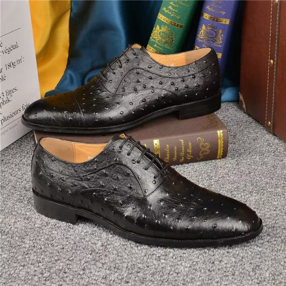 Chaussures Formelles Pour Hommes Habillées Oxford Sophistiquées À Motif Exotique - Noir