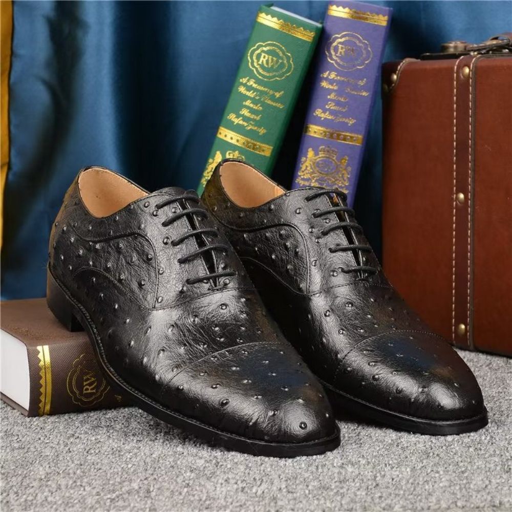 Chaussures Formelles Pour Hommes Habillées Oxford Sophistiquées À Motif Exotique - Noir