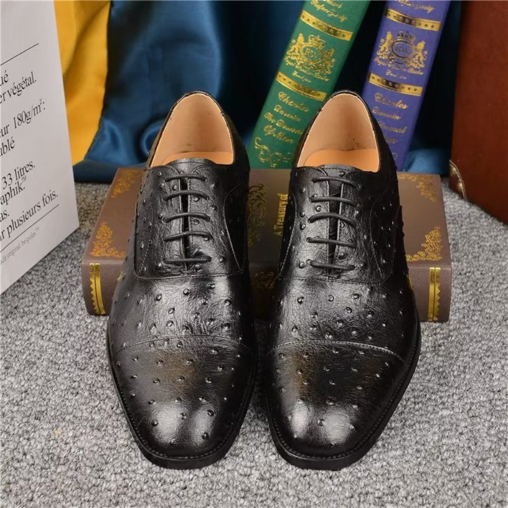 Chaussures Formelles Pour Hommes Habillées Oxford Sophistiquées À Motif Exotique - Noir