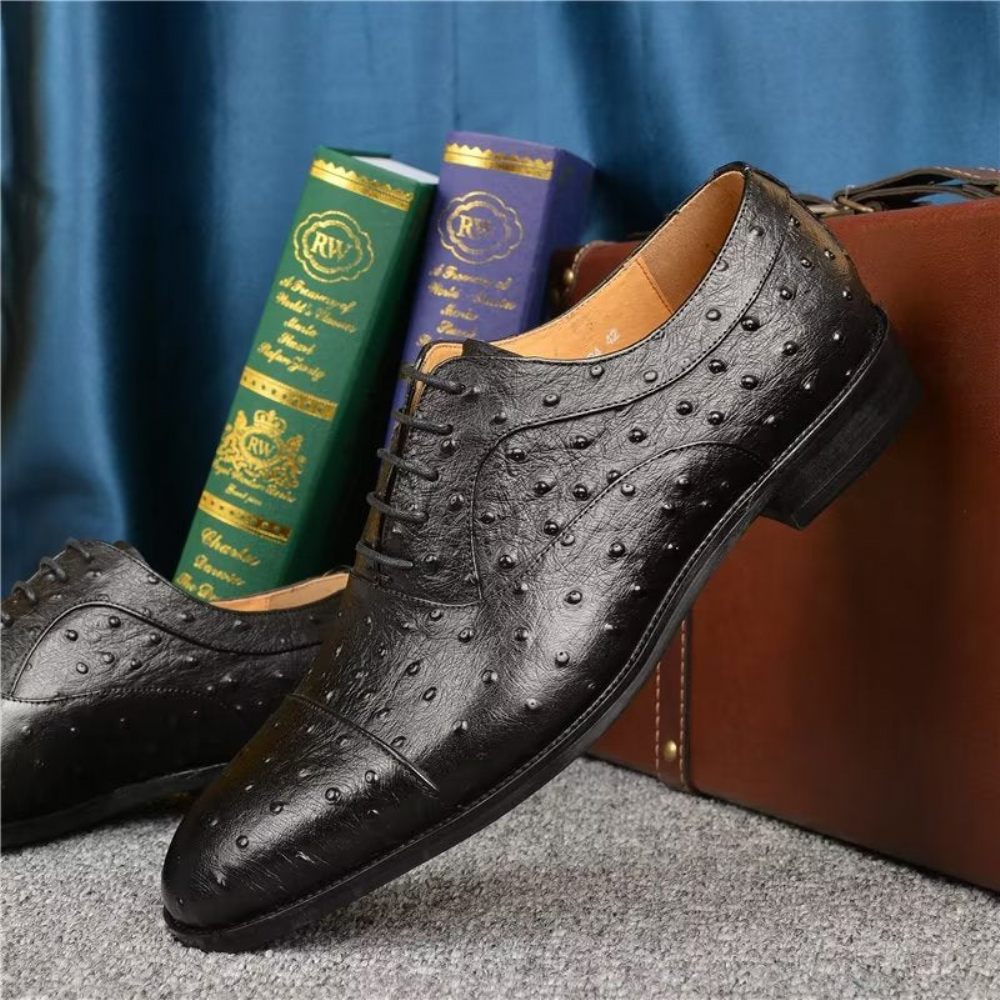 Chaussures Formelles Pour Hommes Habillées Oxford Sophistiquées À Motif Exotique - Noir