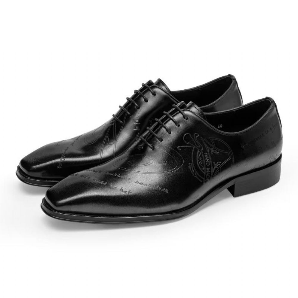 Chaussures Formelles Pour Hommes Habillées Oxford À Texture Exotique - Noir