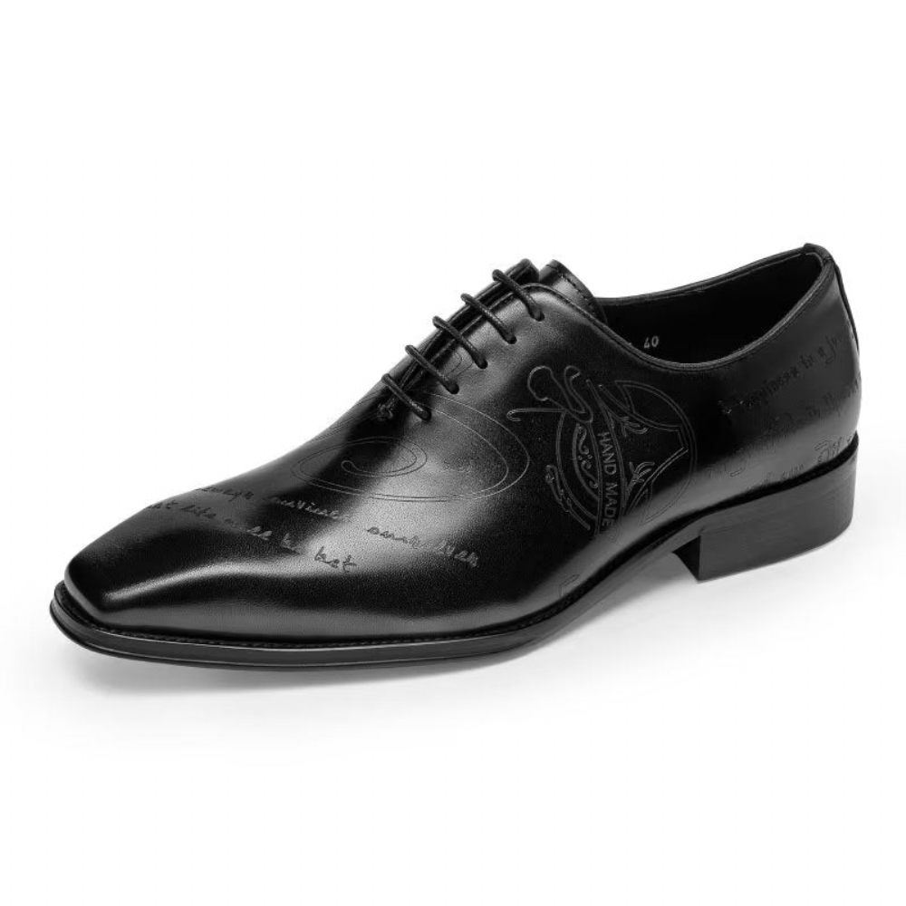 Chaussures Formelles Pour Hommes Habillées Oxford À Texture Exotique - Noir