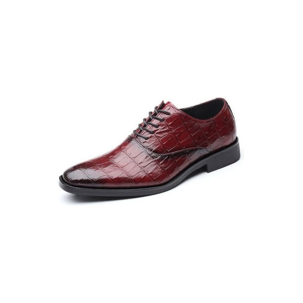 Chaussures Formelles Pour Hommes Habillées Oxfords Pointues Et Exotiques Brillantes - Rouge