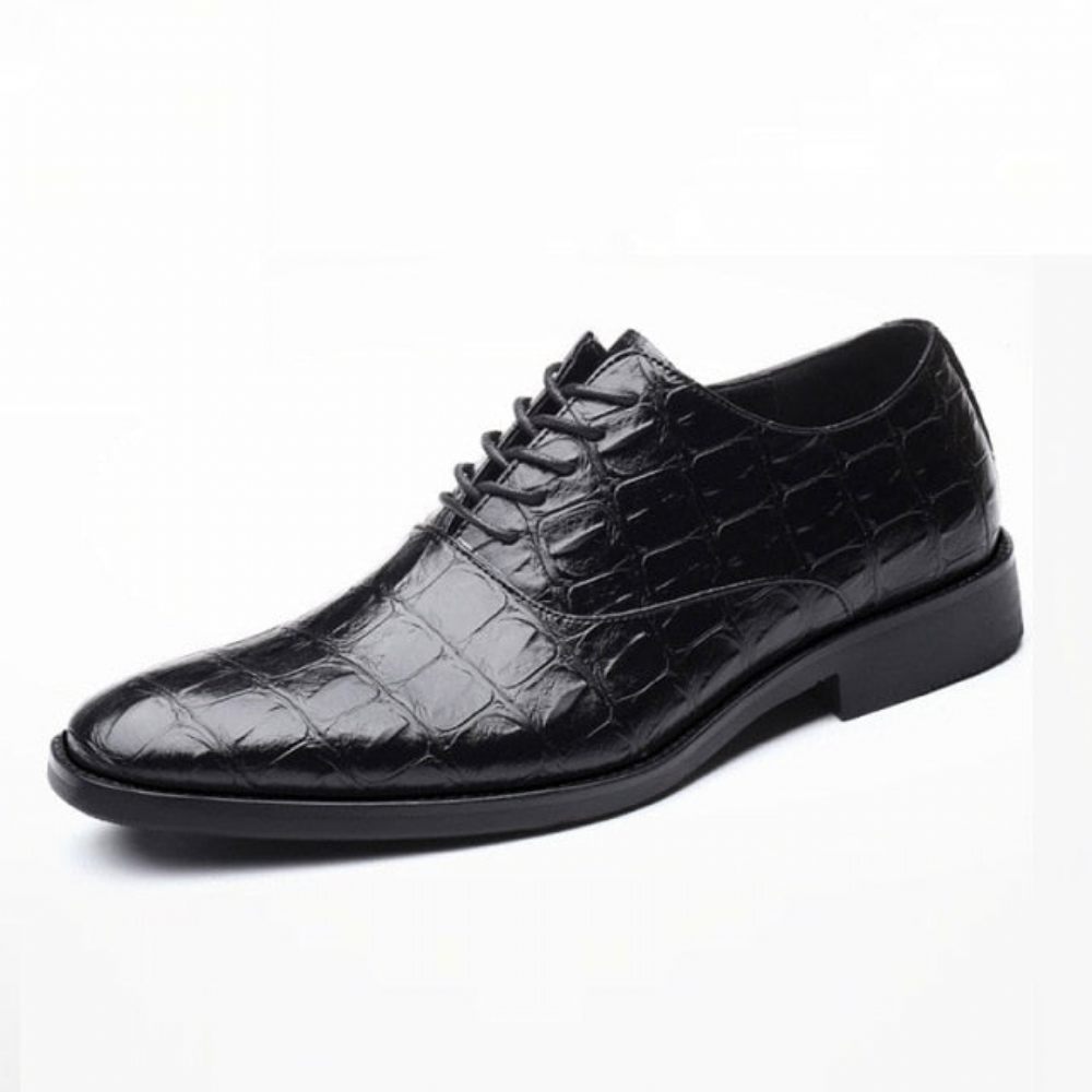 Chaussures Formelles Pour Hommes Habillées Oxfords Pointues Et Exotiques Brillantes - Noir